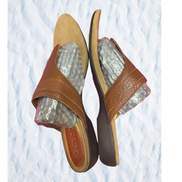 SOLD! Ralph Lauren Kendra Genuine Pebble Leather (11878  A/15) Thong Sandal 9.5B - Picture 9 of 14